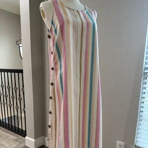 WESTBOUND Striped Linen Blend Dress Size S